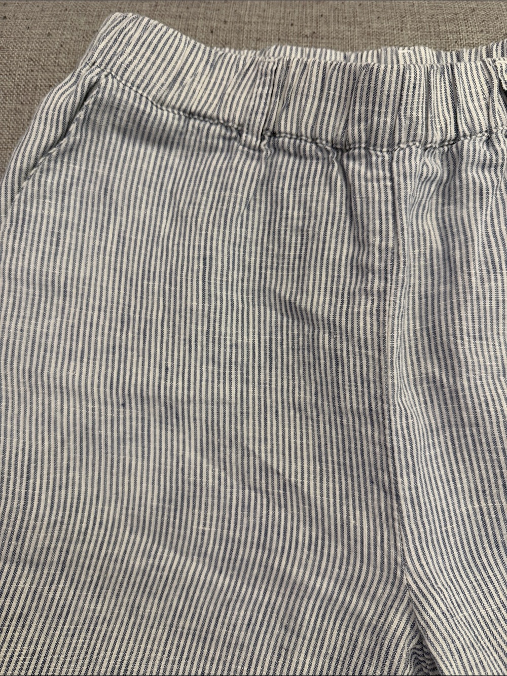 Quince 100% European Linen Blue Pinstripe Pants Small - Picture 3 of 8